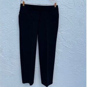 Luxe Slims Womens Straight Jambe Droite Pants Black Sz Large
